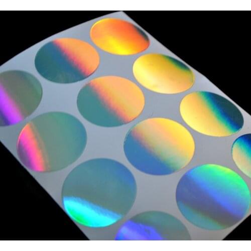 Laser Blank label vinyl stickers 20mm Round adhesive tag holographic effect 2000pcs in 20mm diameter