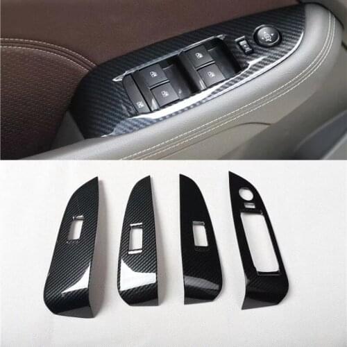 For Chevrolet Malibu 2016-2018 Left Hand Drive 4PCS ABS Car Side Door Window Lift Switch Buttons Cover Molding Car Styling