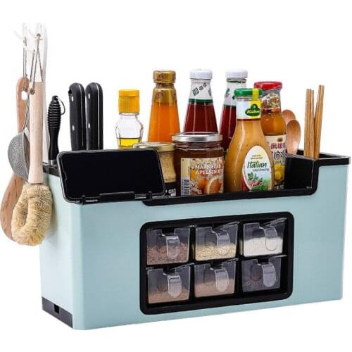 Multifunctional Kitchenware Box Knife Chopsticks Spoon Storage Rack Seasoning Bottle Holder Salt Sugar Spice Drawer Organizer