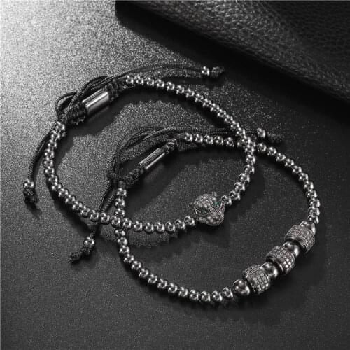 Fashion adjustable copper mens bracelet Royal set leopard men bracelets jewellery for pulsera hombre armband accessories