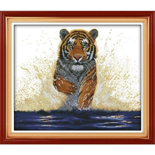 King back cross stitch kit 14ct 11ct pre stamped canvas cross stitching animal lover embroidery DIY handmade needlework