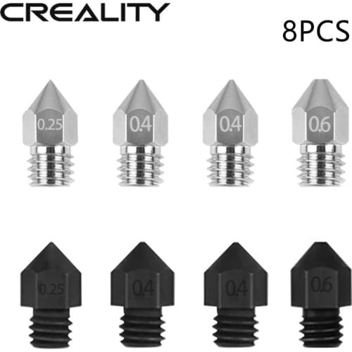 Creality Official 3D Printing Up-market Nozzle Kit Smooth Inner Wall 0.25mm 0.4mm 0.6mm for CR10 /Ender3/ Ender5 Series