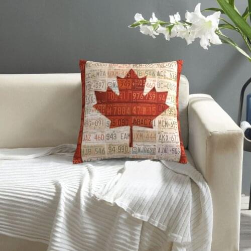 License Plate Art Flag Of Canada pillowcase printed cushion cover sofa waist pillow pillow cover
