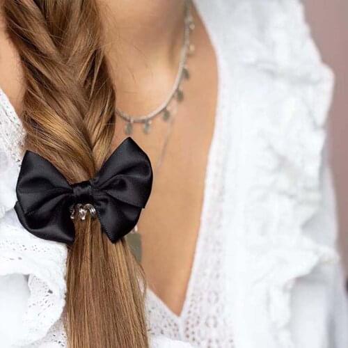 Invisibobble BOWTIQUE Hepbum black Bowknot with slim Spiral Hair Ring Retro elegant heardress hairstyle design braids hairrope