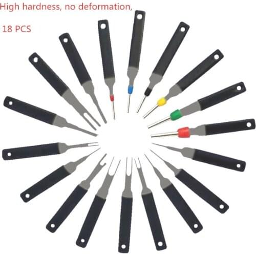 Upgraded version,18pcs Auto Car Plug Circuit Board Wire Harness Terminal Pick Connector Crimp Pin Back Needle Remove Tool Set