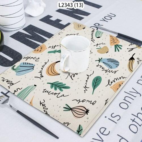 Vegetable Fruit Printed Napkin Cloth Household Table Decoration Table Mat Untersetzer Towel Tea Towel Coaster 42*32 Servilletas