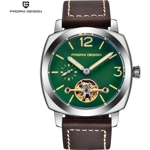 PAGANI 2769 Men Casual Fashion Mechanical Watch Stainless Steel Case Tourbillon Chrono Fashion Leather Automatic Watches Men