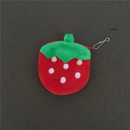 Sweet Fruit Strawberry etc. 10CM Plush Purse , key chain Wallet Pouch Case BAG
