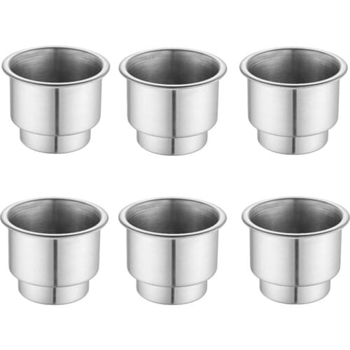 6PCS Stainless Steel Cup Drink Holders Car Boat Truck Camper RV Universal Marine