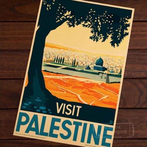 Visit Palestine Landscape World Travel Propaganda Vintage Kraft Decorative Poster DIY Wall Canvas Sticker Delicate Home Bar Deco