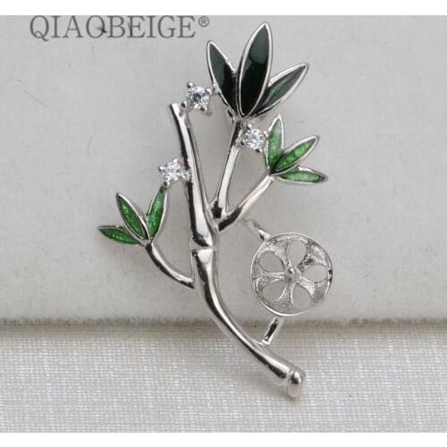 QIAOBEIGE diy glued with Natural Freshwater Pearl Pendant 925 Sterling Silver Pendant Pearl accessory Jewelry For Women Elegant