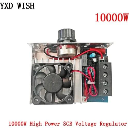 10000W High Power SCR Voltage Regulator Speed Controller Temperature Control Switch Dimmer Thermostat Cooling Fan AC 110V 220V