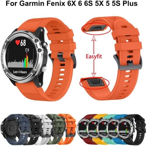 22 26mm For Garmin fenix 6 6s 6x 3HR Smart Watch Strap Silicone Band For Garmin Fenix 5X 5 5S Forerunner935 Quick Release Strap