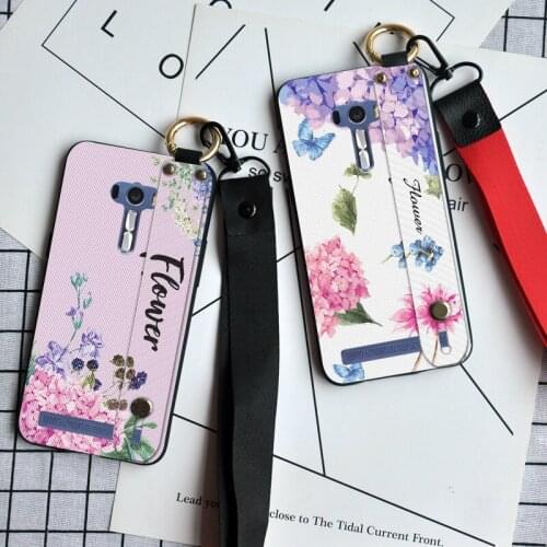 Luxury Floral Wristband Case For Asus Zenfone Max Pro M1 ZB601KL ZB602KL Matte Silicone Full Coverr For Asus ZenFone 3 ZE552KL
