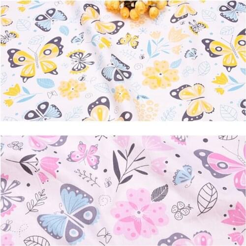 DIY Butterfly Pattern Twill Cotton Fabric Bundle Sewing Quilt fabric Crafts for Handmade Sheet Pillowcase Curtain Tablecloth
