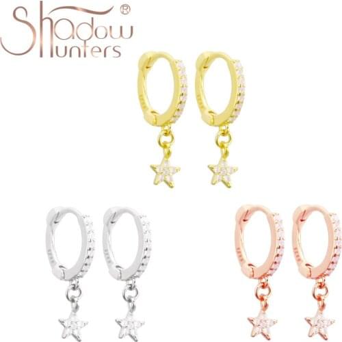 SHADOWHUNTERS Real Silver 925 Jewelry Opal Star Pendant Hoop Earrings Teeny Earrings 2020 Trendy Jewelry For Charming Women Gift