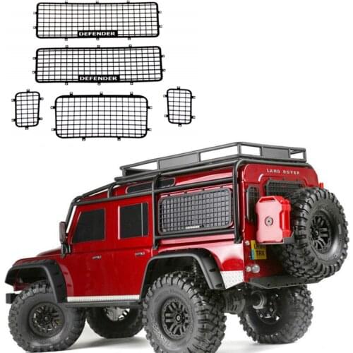 Special offer 5pcs TRX4 Metal Window Mesh Protective Net DEFENDER Logo for 1/10 RC Crawler Car Traxxas TRX-4 Accessories