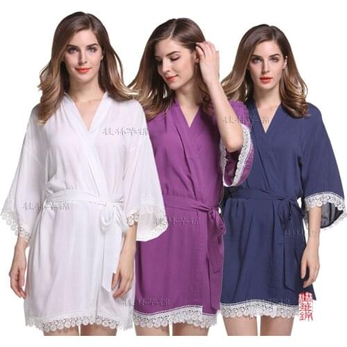 Wedding Bridesmaid Lace Bridal Party Robe WQ43