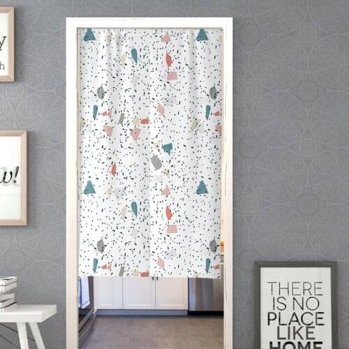 Fresh and Simple Terrazzo Pattern Doorway Curtain Room Decoration Curtain Partition Kitchen Bedroom Curtain Noren