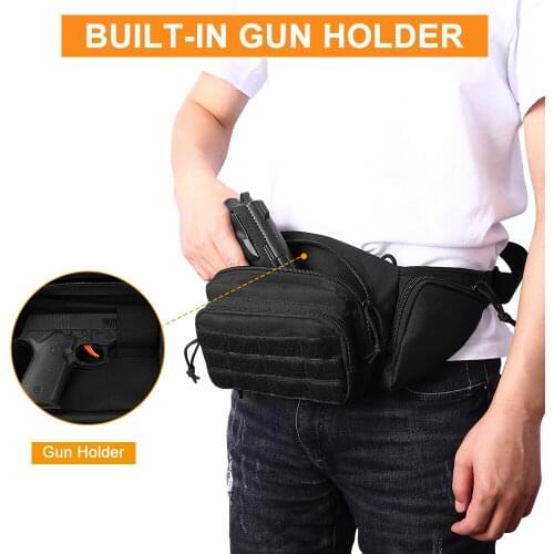 Tactical Waist Bag Gun Holster Military Fanny Pack Sling Shoulder Bag Outdoor Chest Assult Pack Concealed Gun Carry Holster
