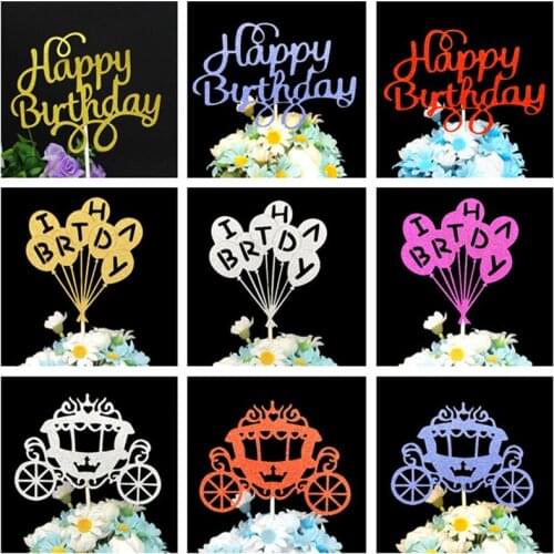Cupcake Topper Birthday Party Decoration Adult Cake Toppers Birthday Babyshower Party Supplies Favors Happy Birthday Cake Topper