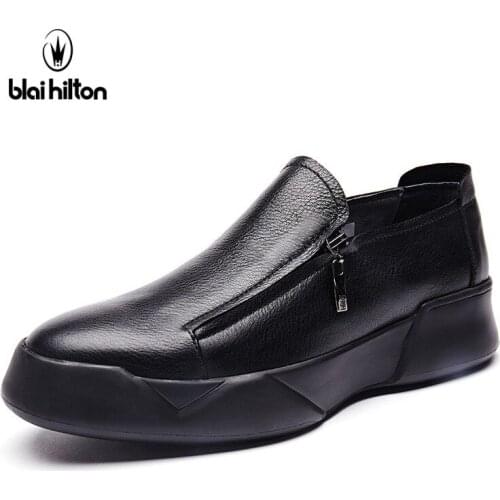 Blai Hilton Fashion men shoes Genuine Cow Leather shoes Breathable/Comfortable Mens Casual Shoes