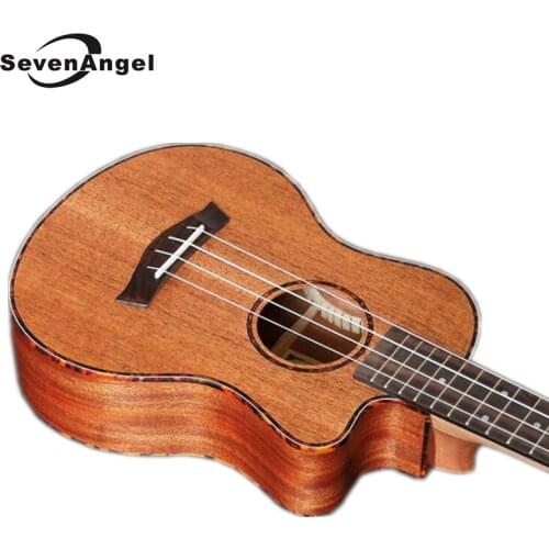 SevenAngel 23 inch Concert Mahogany Ukelele Missing Angle Ukulele Hawaiian 4 Strings Guitar Electric Uku with Pickup EQ