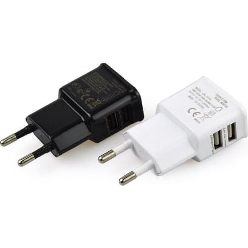 Universal EU US Plug 5V 2A Dual Ports USB Adapter Usb Wall Travel Charger Adapter For Samsung HTC iPhone Mobile phones 50pcs/lot