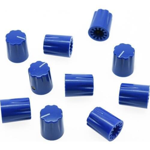 10pcs Blue Guitar Scalloped Edge Davies 1900H Style AMP Knob Effect Pedal Knobs