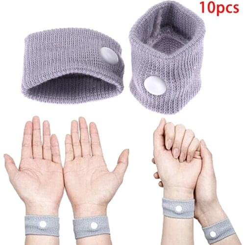 10 Pcs Anti Nausea Wrist Band Reusable Sick Travel Motion Morning Sickness Bracelet Ship Plane Cotton Wristband Fit All Size