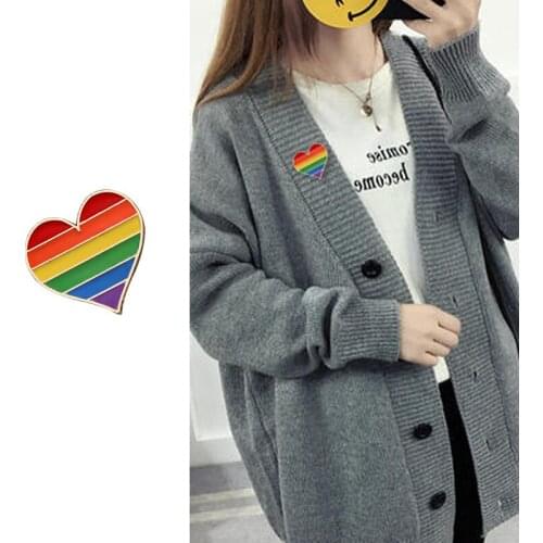 18 Style LGBT Design Colorful Enamel Pin Brooches Cartoon Creative Mini Rainbow Metal Brooch Pins Denim Hat Badge Collar Jewelry