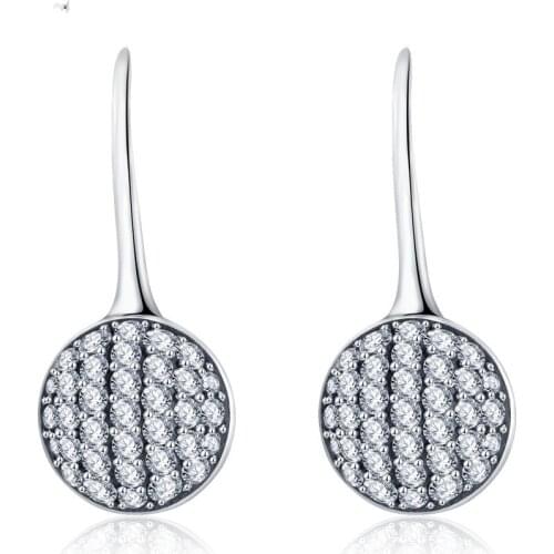 2021 NEW High-end popular rhinestone circle crystal from Swarovskis long Love temperament personality Woman wild earrings