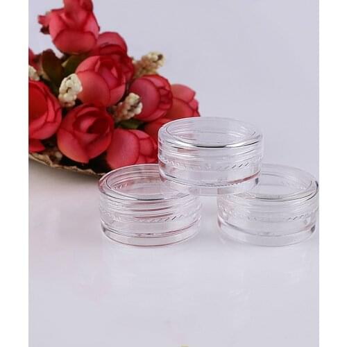 30Pcs Tiny Cosmetic Sifter Jars Pot Box Nail Art Cosmetic Bead Storage Makeup Cream Plastic Container Round Refillable Bottles