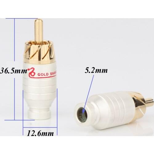 4PCS Hot selling Brass RCA Connector hifi interconnect cable audio plug rca
