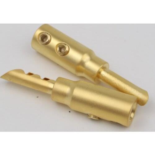 4pcs Frosted Gold Plated Copper BFA 4mm Banana Plug Male Speaker Connector