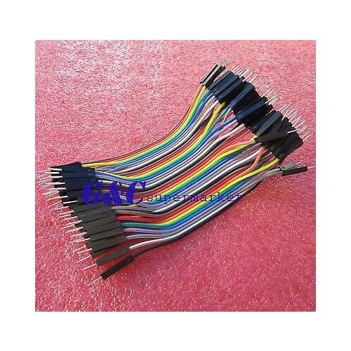 40PCS Dupont wire jumpercables 10cm 2.54MM male to male 1P-1P DIY electronics