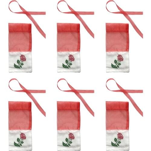 6pcs Sachets Flower Printing Lavender Fragrance Sachet Bag for Seeds Portable Empty