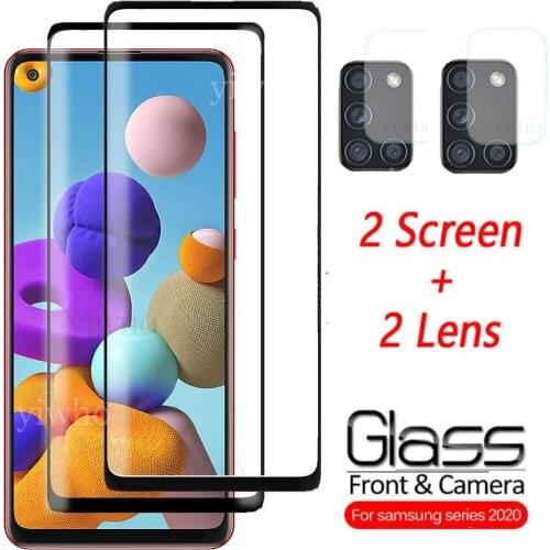 4-in-1 For Samsung Galaxy A21S Glass For Samsung A21S Tempered Glass For Samsung M21 M31 A51 A71 A50 A11 A31 A41 A21S Lens Glass