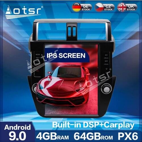 Aorts Tesla Style PX6 Android 9.0 64GB Car Radio Player GPS Navigation Auto Stereo Multimedia For TOYOTA LAND CRUISER Prado 150