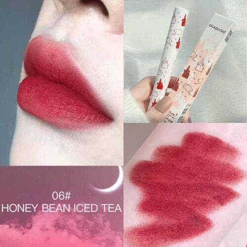 6 Colors Velvet Matte Lip Glaze Waterproof Sweat-Proof Lipstick Persistent Coloring Lip Glaze For Women Lip Tint Cosmetic TSLM2