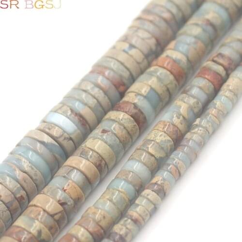 Free Shipping 2x4 3x6 3x8 3x10 3x12mm Heishi Rondelle Shoushan Stone Gems Stone Small Bail Spacer Loose Beads 15"