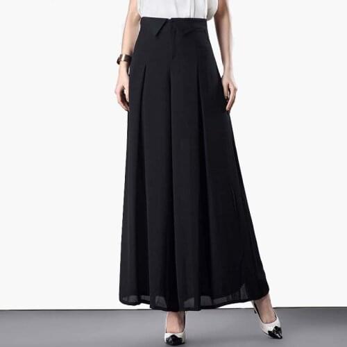 Women Summer Autumn New Fashion Full Trousers Ladies Casual All Match Plus Size 3XS-10XL High Waisted Wide Leg Chiffon Pants
