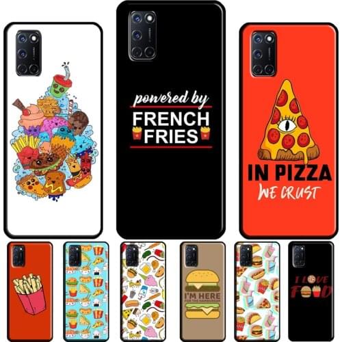 Hamburger Fries Pizza Fast Food Case For OPPO Reno 2 Z 4 Pro F5 F7 A52 A72 A1K A5S A15 A83 A91 A31 A53 A5 A9 2020 Cover