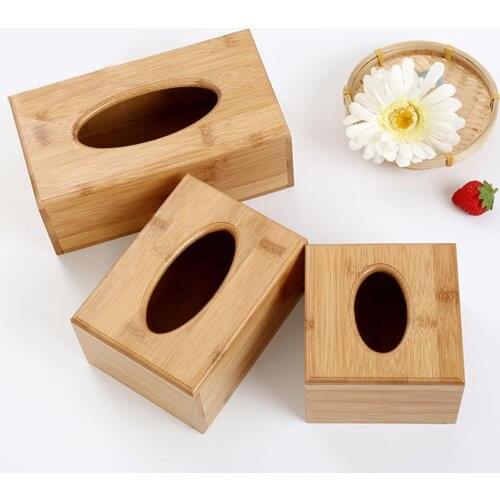 Wooden Cubic Rectangular Tissue Storage Box Paper Case Tissue Dispenser Home Hotel Napkin Holder