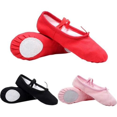 Baby Girl Canvas Cotton Ballet Pointe Dance Shoes Gymnastics Slippers Yoga Flats