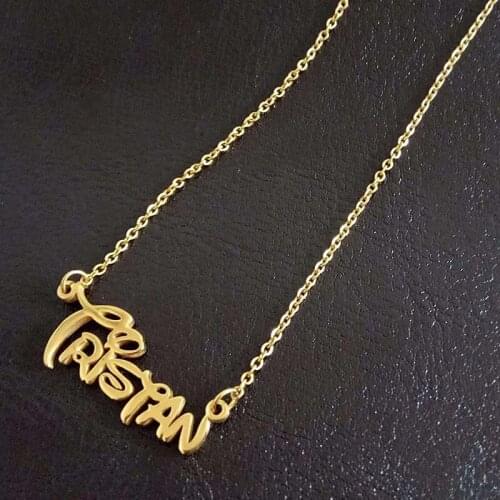 European and American lovers custom titanium steel English letter necklace sweater accessories manufacturers