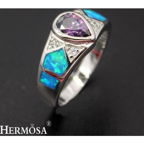 Hermosa Perfect Jewelry Gift Mystic Fire Australia Opal Ring Size 7 8 Fashion Women Rings R1014