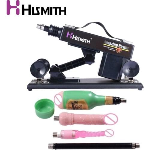 HISMITH New Automatic Sex Machine Retractable Vibrating Machine with Vagina Cup Anal Dildo adult sex toys for women sex products
