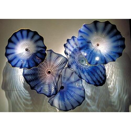 Interior Home Lighting Flush Mounted Wall Deco Plates Murano Glass Wall Art