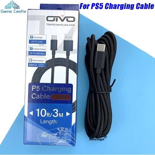 3M USB Type-C Charging Cable for PS5 Controller Wireless Controller Gamepad Charging Cable for PS5/Switch Pro USB Type-C Cord
